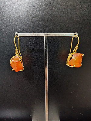 Earring Orange Stone Drop