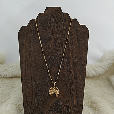Lucky Gold Horseshoe Horse Head Pendant Necklace