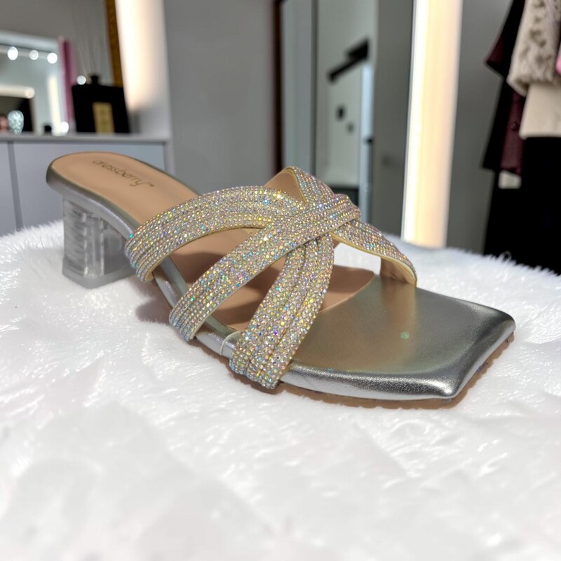✨ Sparkle Cross Strap Heels