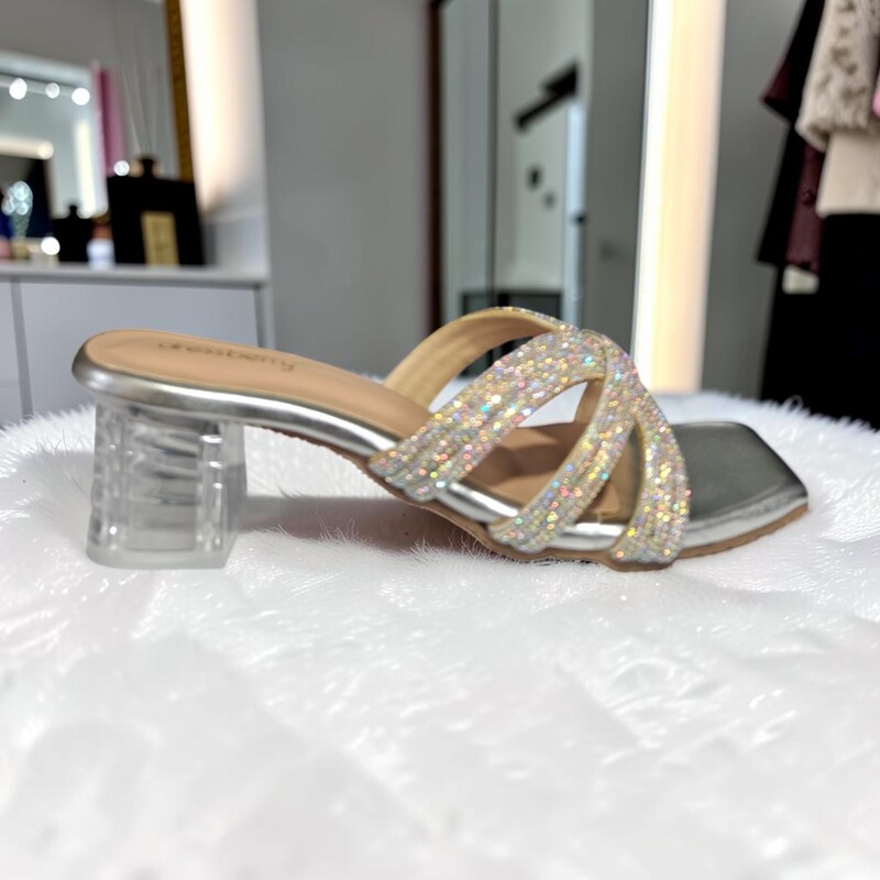 ✨ Sparkle Cross Strap Heels