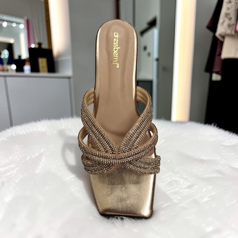 ✨ Sparkle Cross Strap Heels