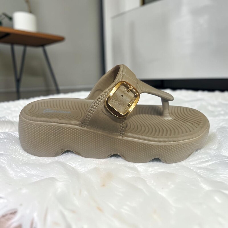 Elegant Buckle Comfort Slides