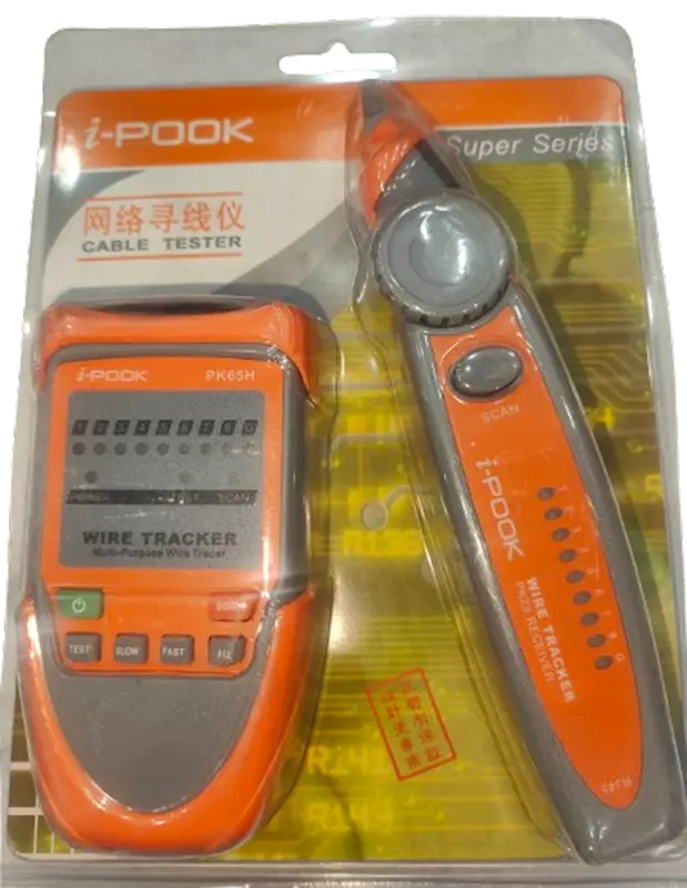 WIRE TRACKER NETWORK CABLE DETECTOR LAN TESTER ETHERNET RJ11 RJ45 CAT 5 CAT 6 I-POOK PK65H