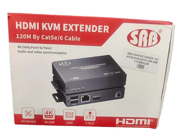 SRB HDMI EXTENDER 120 MTRS KVM WITH USB SRB-ET200MUSB