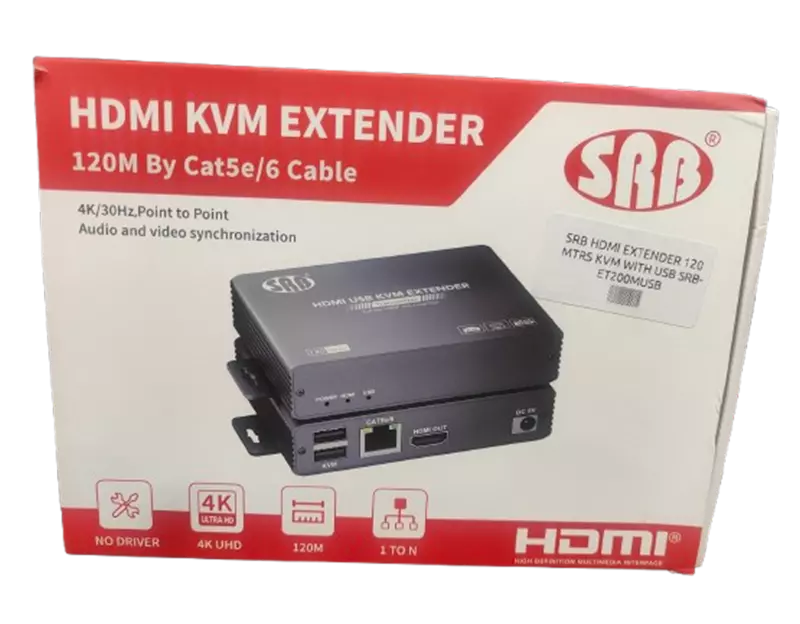 SRB HDMI EXTENDER 120 MTRS KVM WITH USB SRB-ET200MUSB