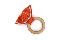 Orange Crochet Teether Rattle