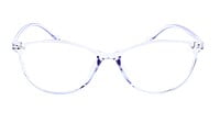 Female Large Cat Eye Spectacle Frame. See Through Light Blue Frame.