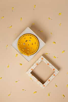 YELLOW BIG FIRNI MIRROR DIYA