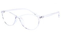 Female Large Cat Eye Spectacle Frame. See Through Light Blue Frame. Female Large Cat Eye Spectacle Frame. See Through Light Blue Frame.