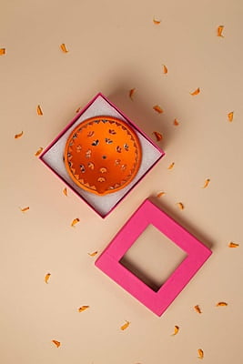 ORANGE BIG FIRNI MIRROR DIYA
