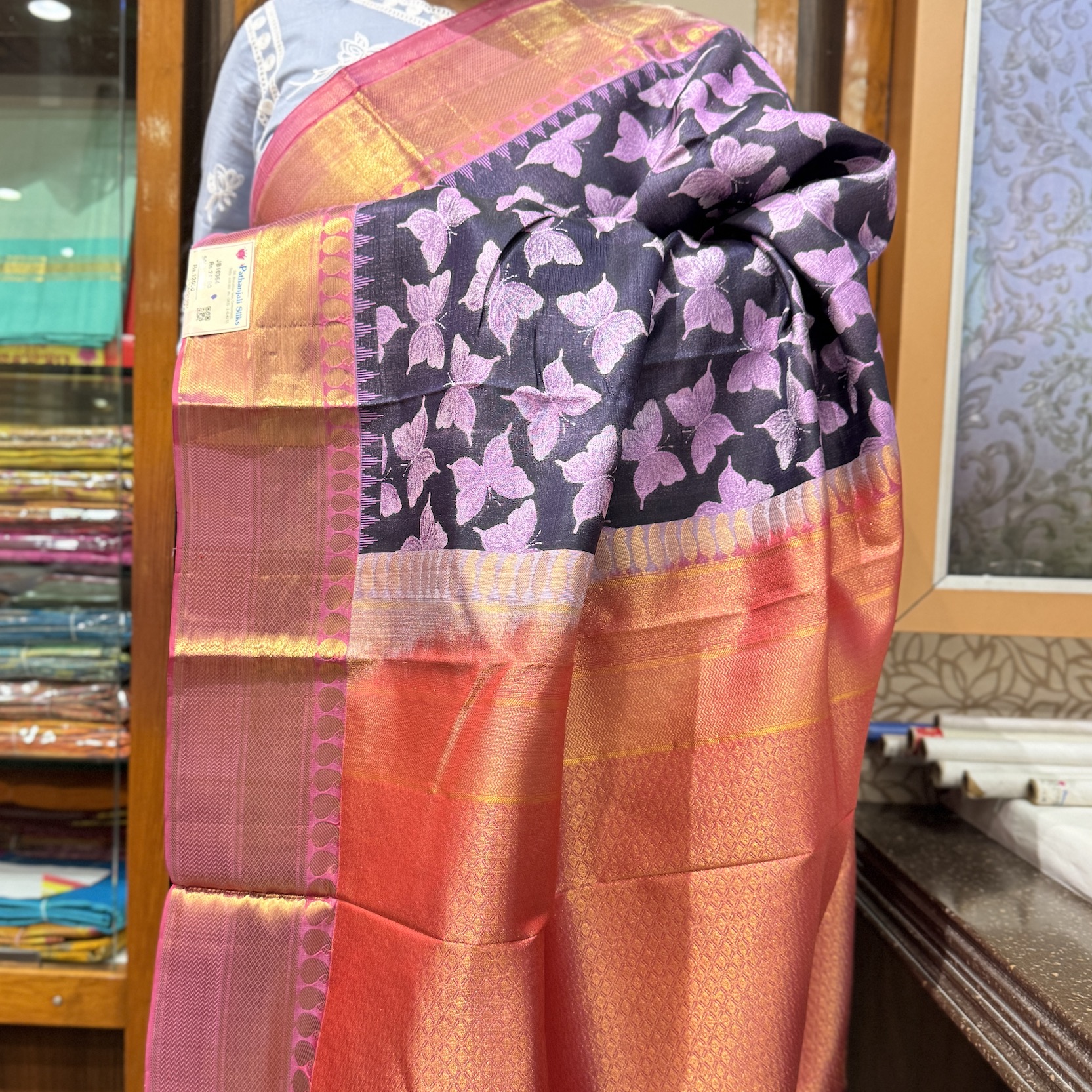 Raven Shade Kanchipuram Silk Saree