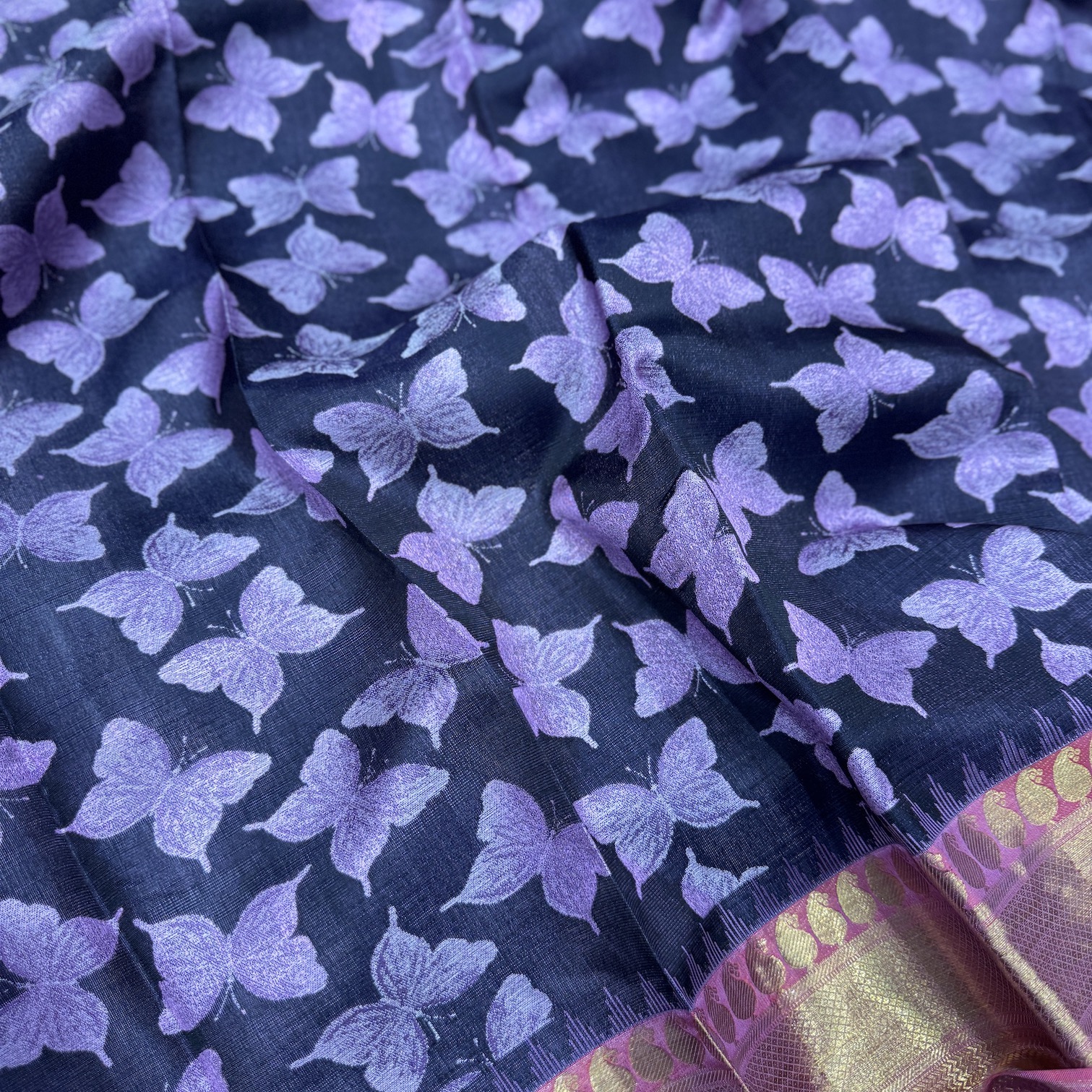 Raven Shade Kanchipuram Silk Saree