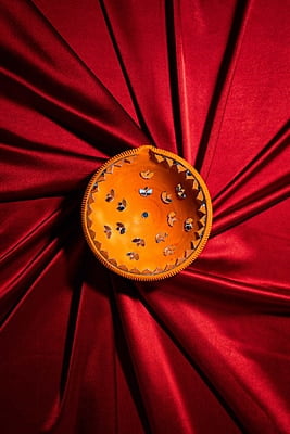 ORANGE BIG FIRNI MIRROR DIYA