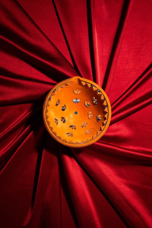 ORANGE BIG FIRNI MIRROR DIYA