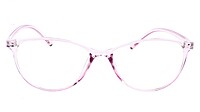 Female Large Cat Eye Spectacle Frame. See Through Light Pink Frame.