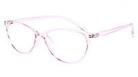 Female Large Cat Eye Spectacle Frame. See Through Light Pink Frame.