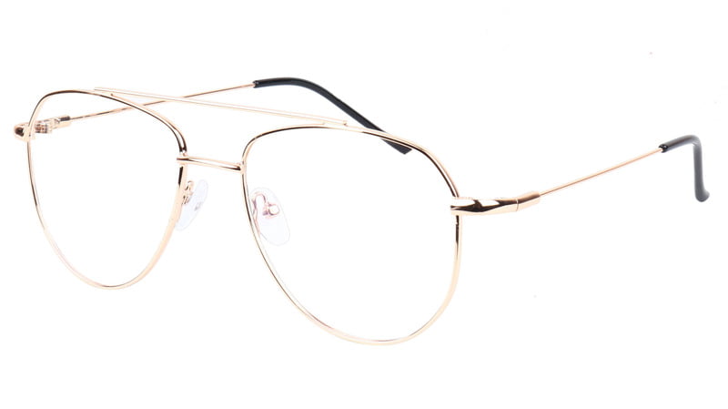 Unisex Aviator Spectacle Frame. Golden Frame. Size-Medium