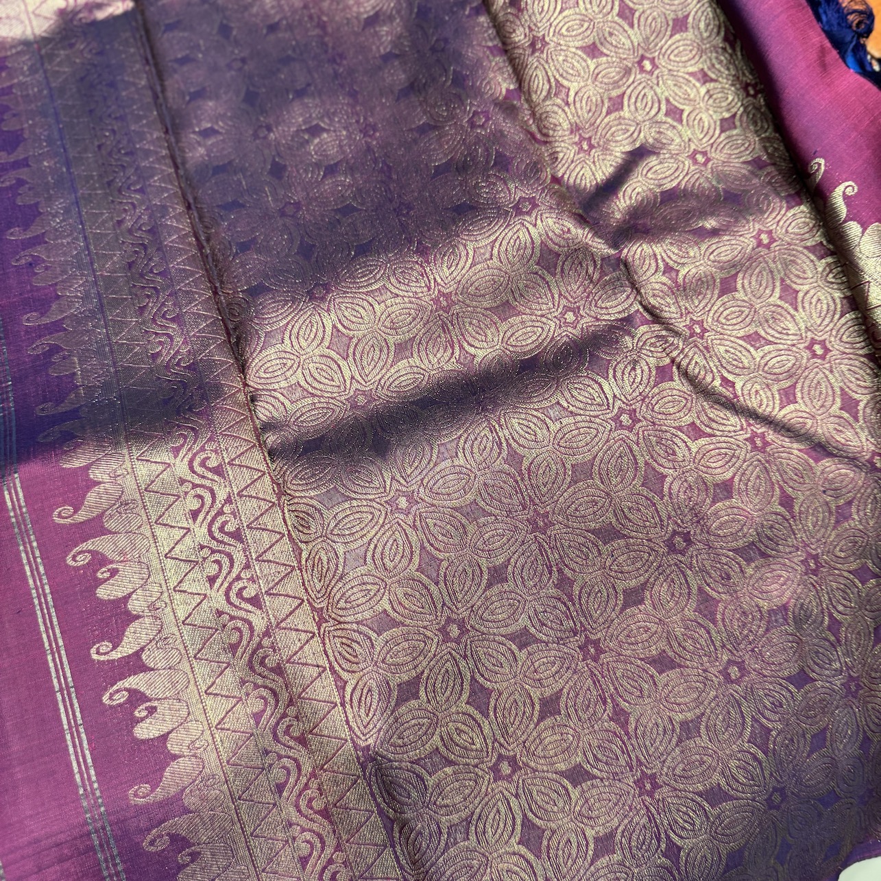 Emphasis Blue Kanchipuram Silk Saree