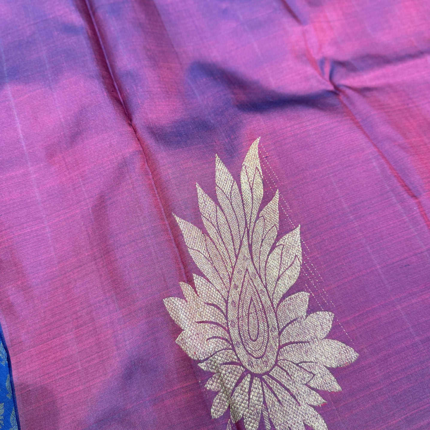 Emphasis Blue Kanchipuram Silk Saree