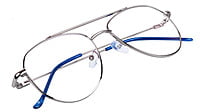 Unisex Aviator Spectacle Frame. Silver Frame. Size-Medium