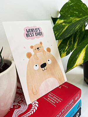 World's Best Dad! Bear Card I Perfect Father's Day Gift for Dad