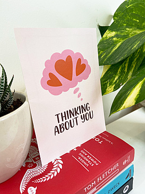 Thinking About You Card I Cute heart illustrations