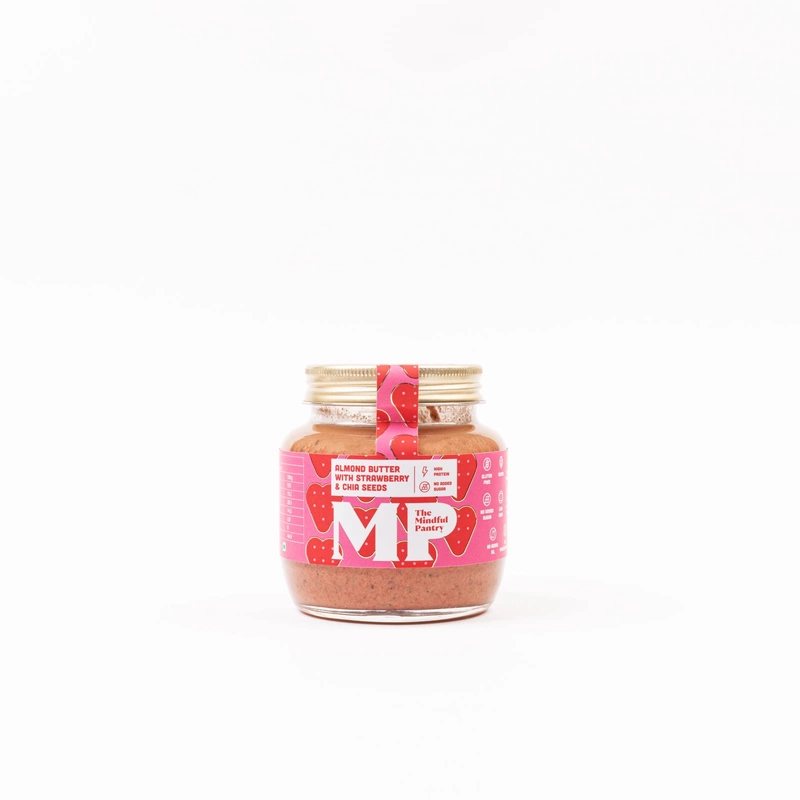 Almond Butter With Strawberry & Chia Seeds 275 Gms - The Mindful Pantry