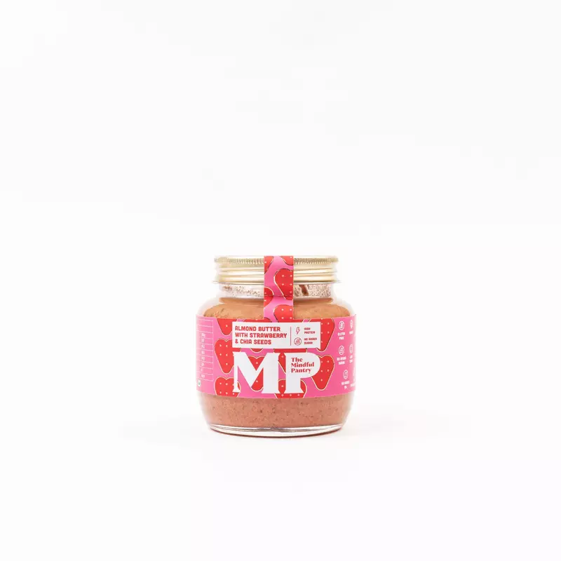 Almond Butter With Strawberry & Chia Seeds 275 Gms - The Mindful Pantry