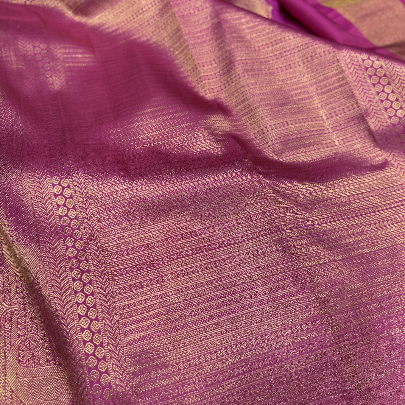 Scarlet Pink Kanchipuram Silk Saree