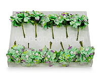 Green Flowers with White Pearl Centre