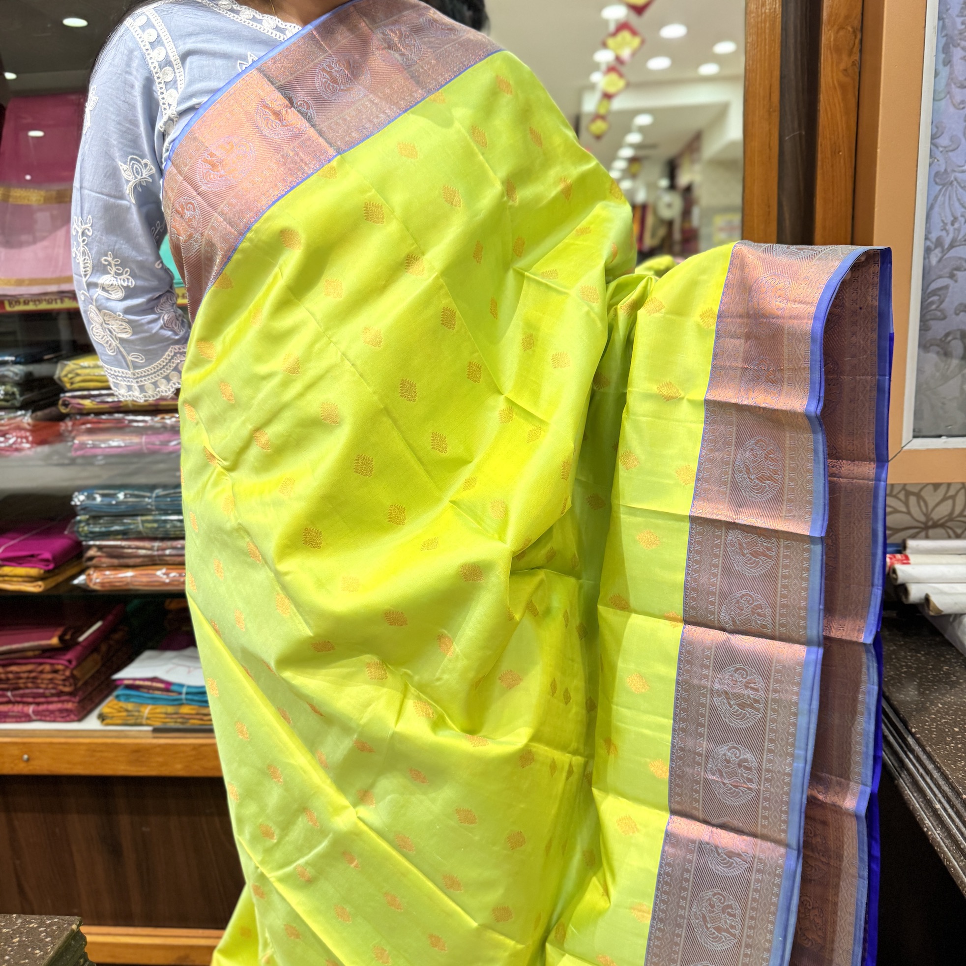 Fern Green Kanchipuram Silk Saree