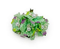 Green Flowers with White Pearl Centre