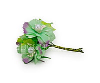 Green Flowers with White Pearl Centre