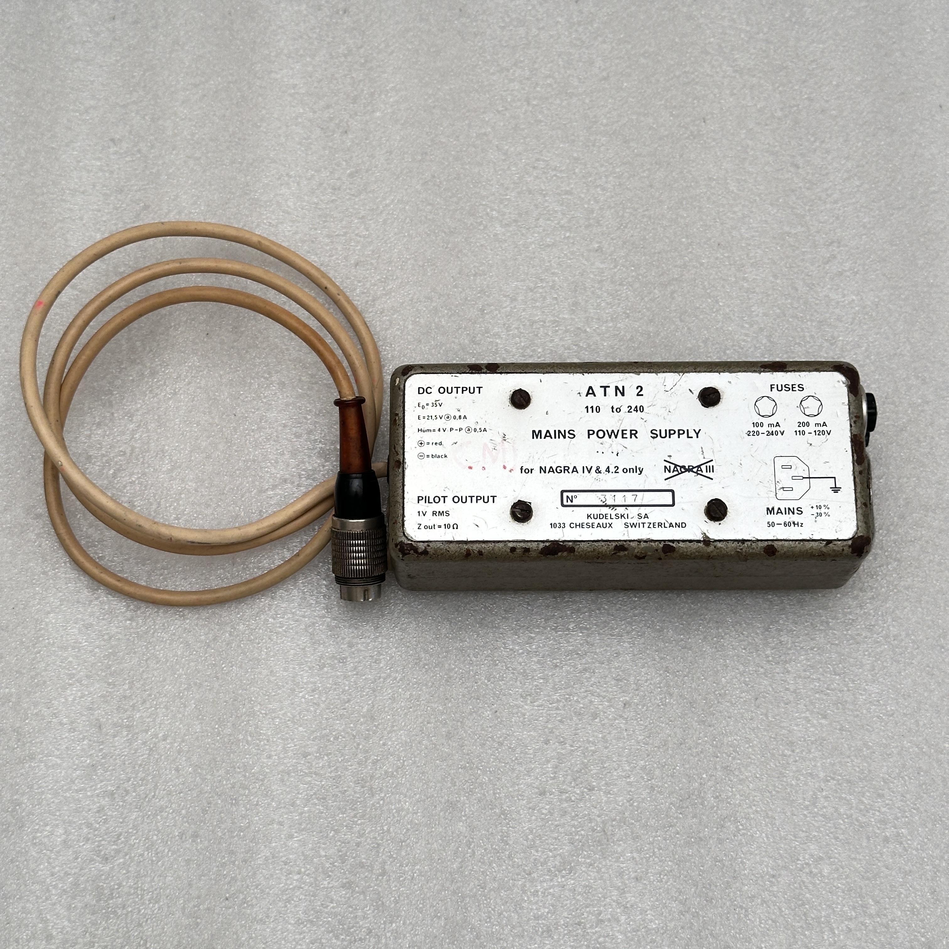 Nagra ATN-2 External Power Supply – For Nagra 4.2 RTR (Used, Fully Working) - NAG-ATN2
