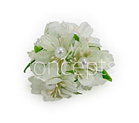 Ivory Flowers with White Pearl Centre