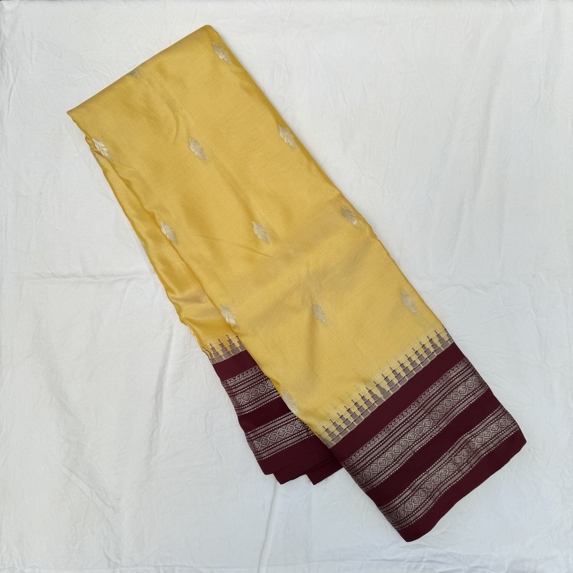Marigold Yellow Silk Saree
