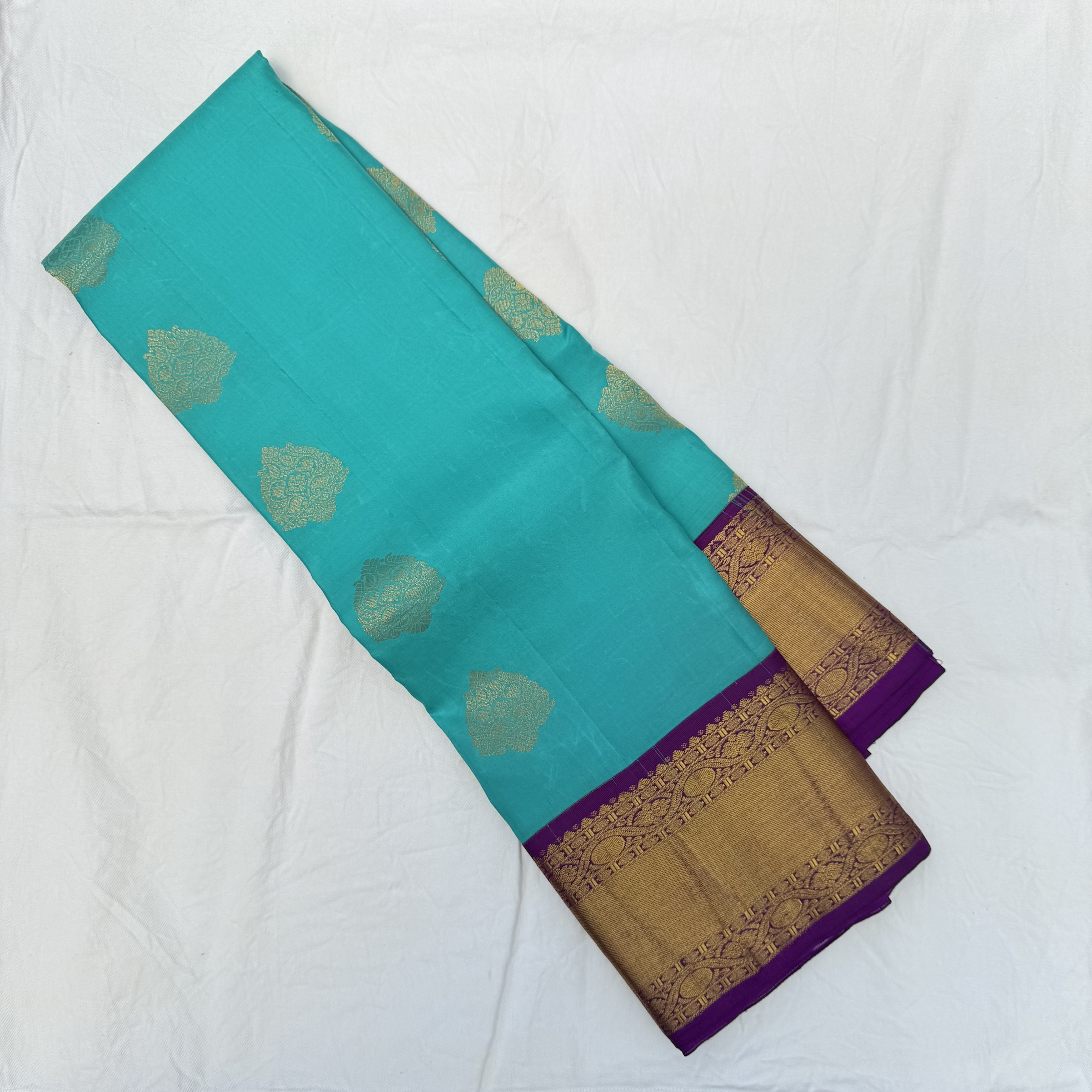Teal Kanchipuram Silk Saree