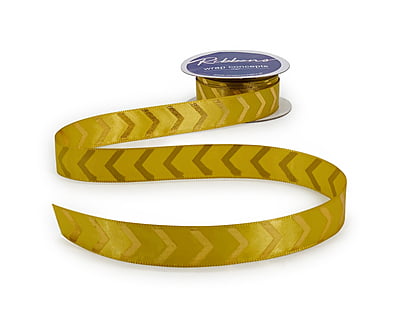 Gold Foil Chevron Satin Ribbon