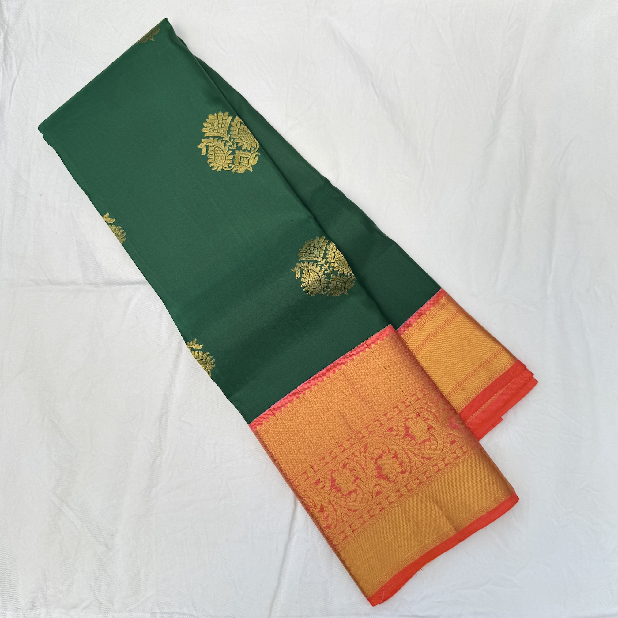 Leaf Green Kanchipuram Silk Saree