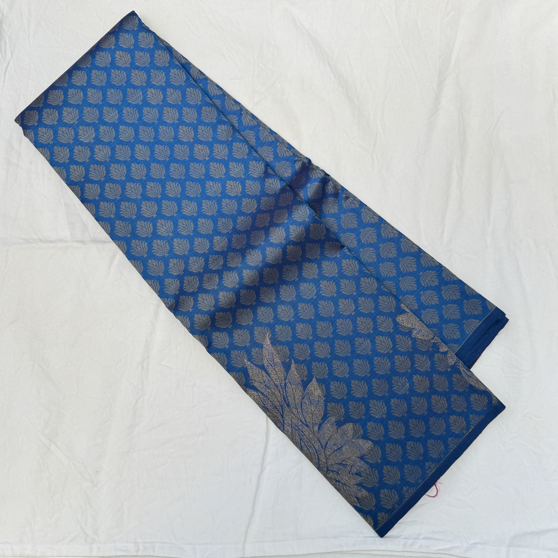 Emphasis Blue Kanchipuram Silk Saree