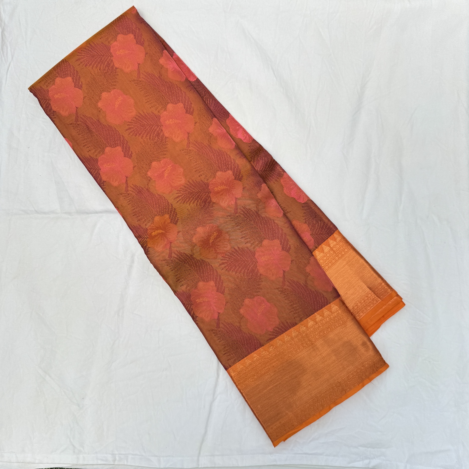 Salsa Orange Silk Saree