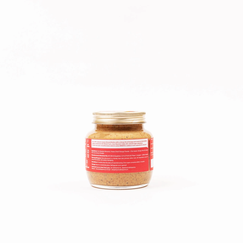 Almond Butter With Orange & Chia Seeds 275 Gms - The Mindful Pantry