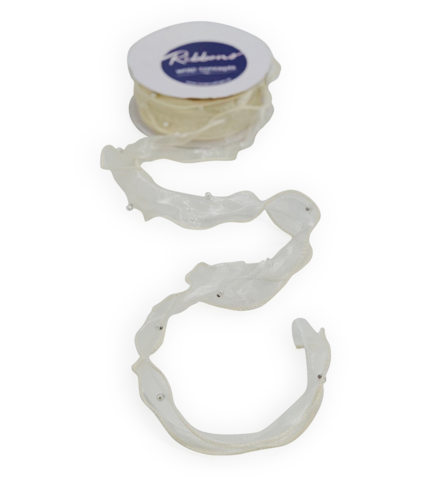 Sheer Ribbon with Pearls
