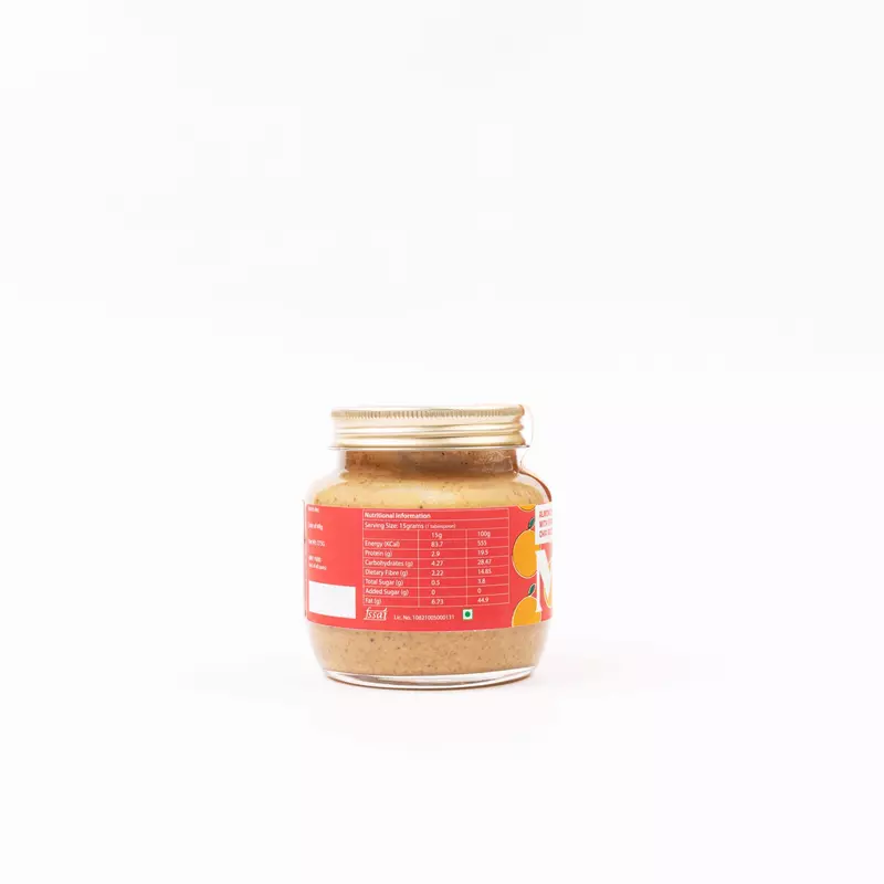 Almond Butter With Orange & Chia Seeds 275 Gms - The Mindful Pantry