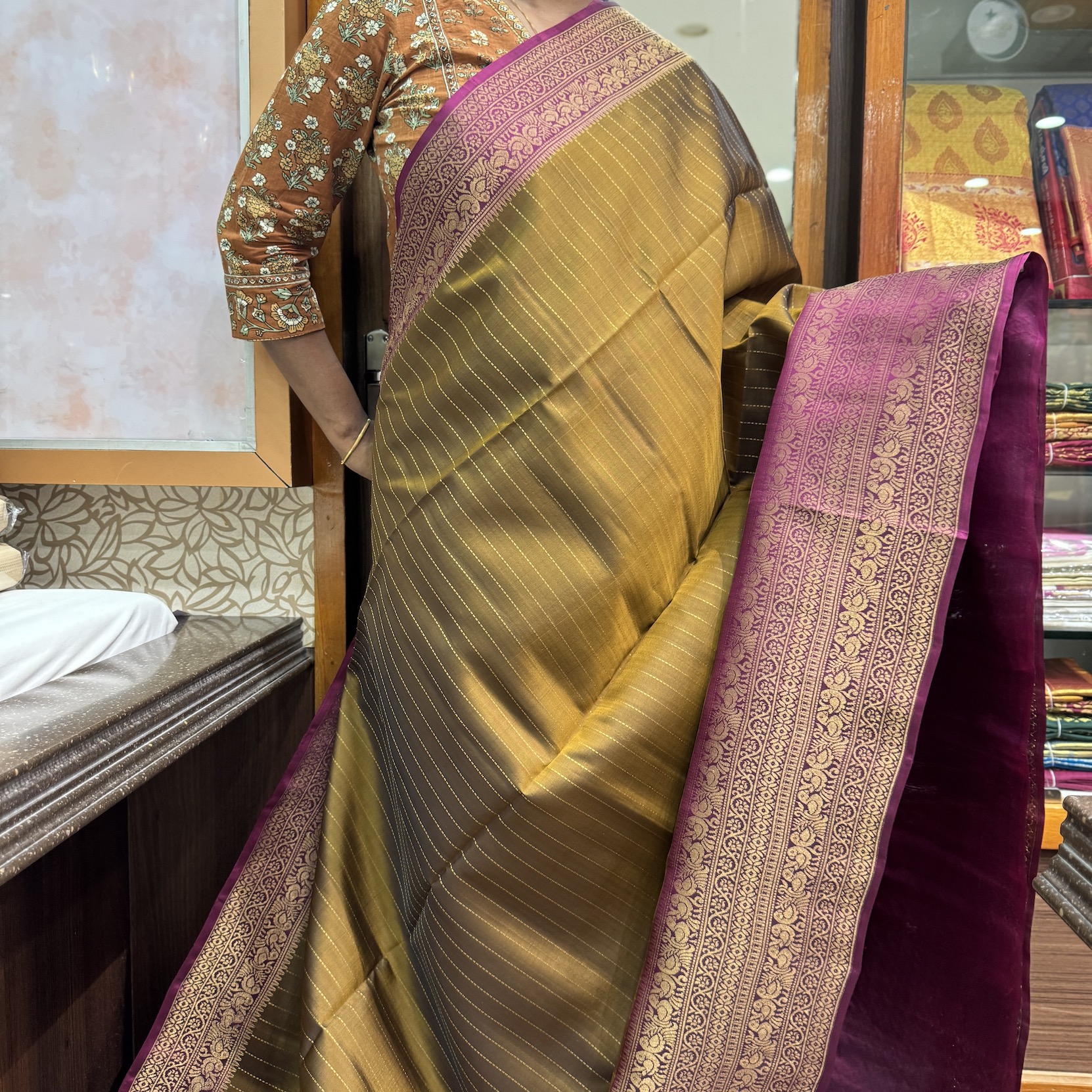 Cardamon Green Soft Silk Saree