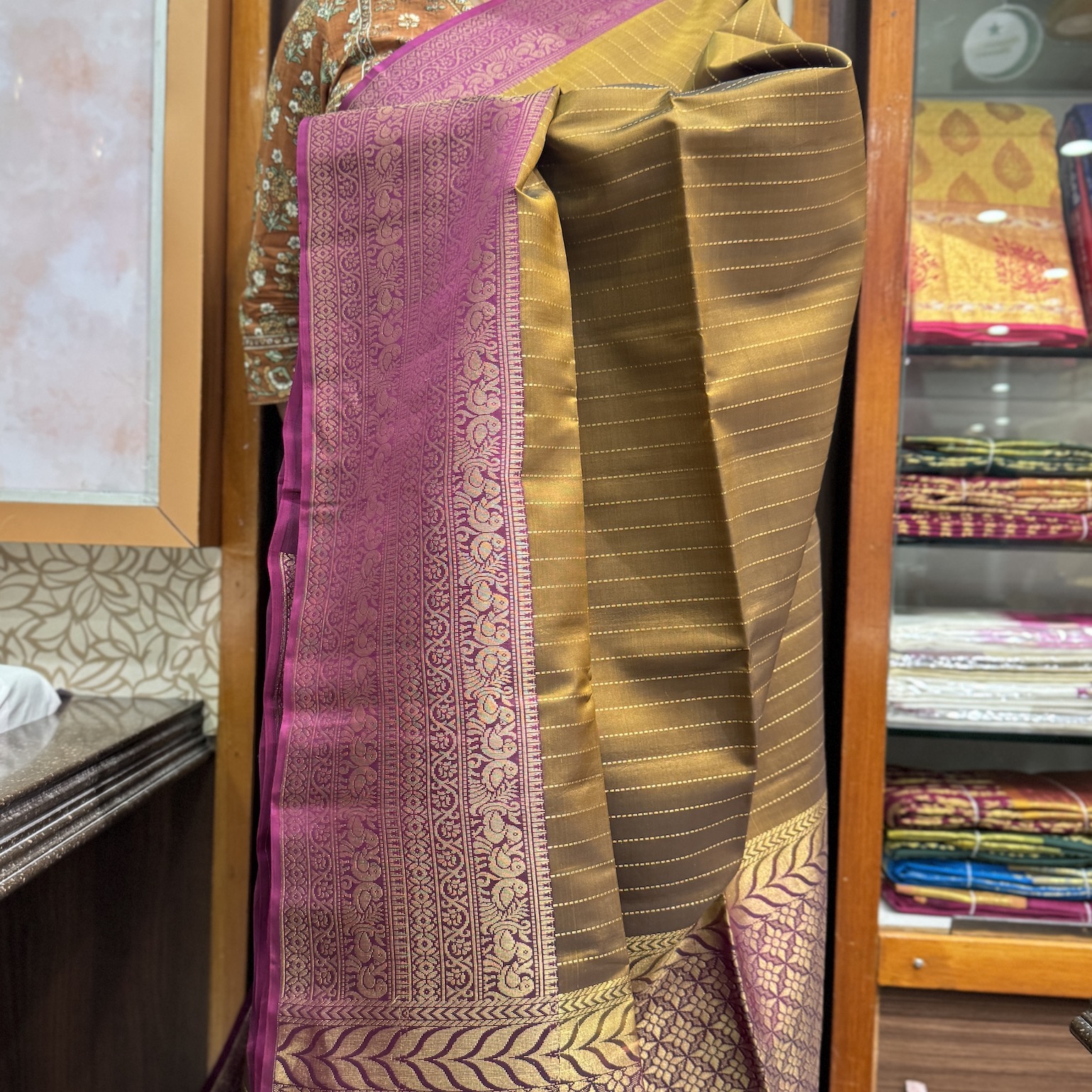 Cardamon Green Soft Silk Saree