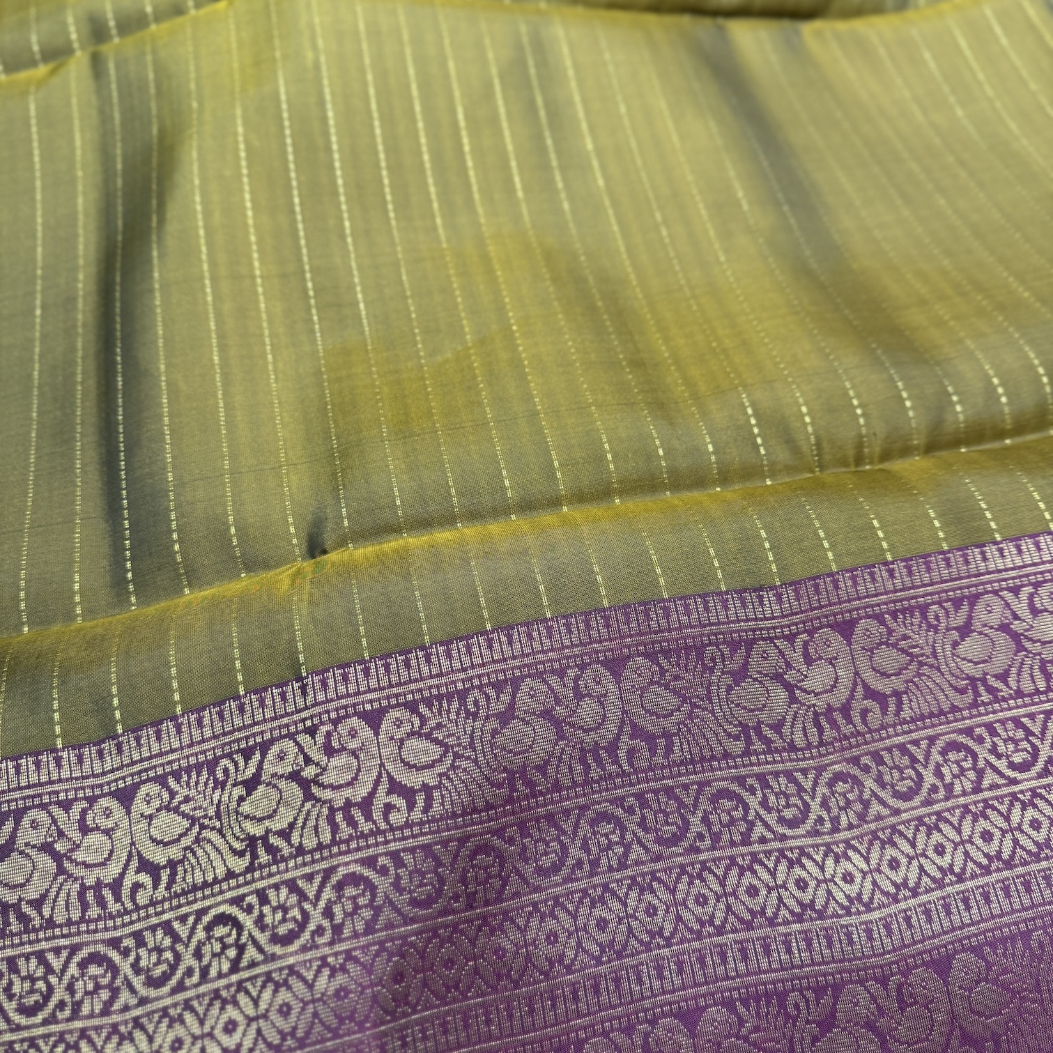 Cardamon Green Soft Silk Saree