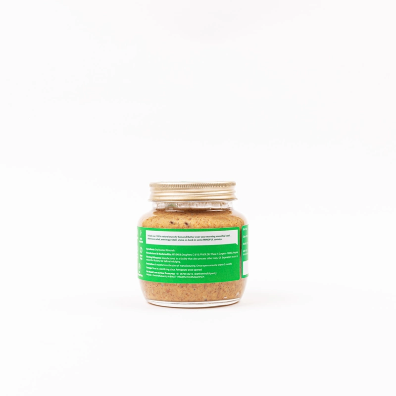 Almond Butter Crunchy 275 Gms - The Mindful Pantry