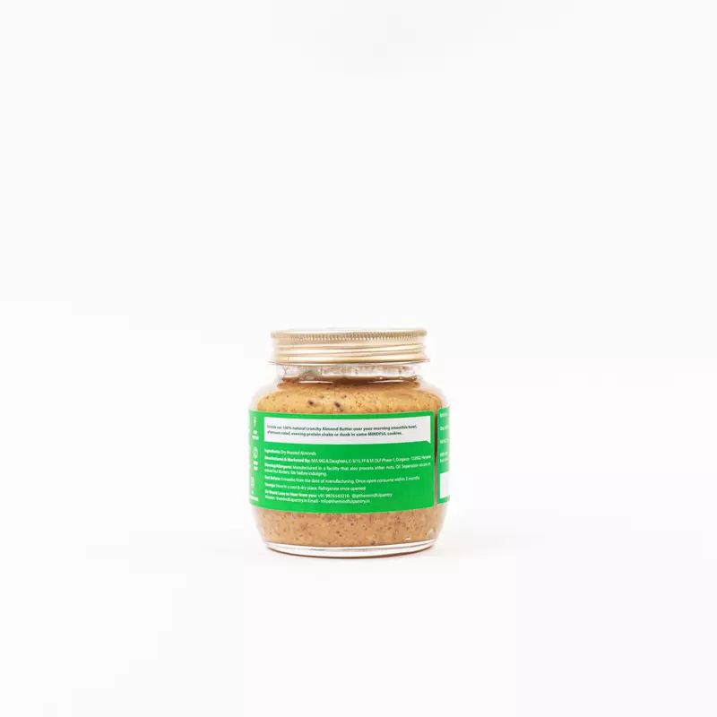 Almond Butter Crunchy 530 Gms - The Mindful Pantry