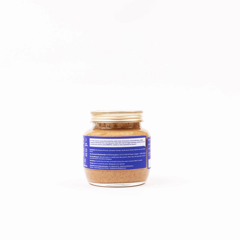 Almond Butter With Cinnamon & Vanilla Bean 275 Gms - The Mindful Pantry